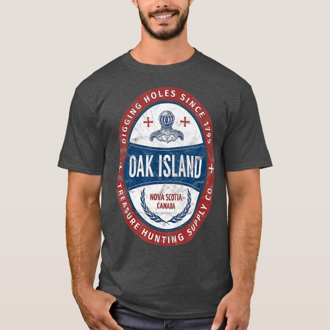 Oak Island Treasure Hunting Retro Templar Knight T Shirt (Framsida)