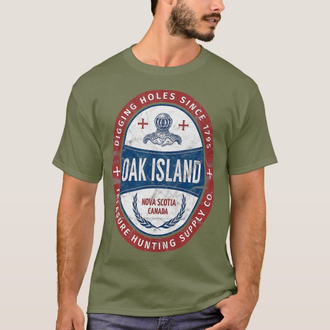 Oak Island Treasure Hunting Retro Templar Knight T Shirt (Framsida)