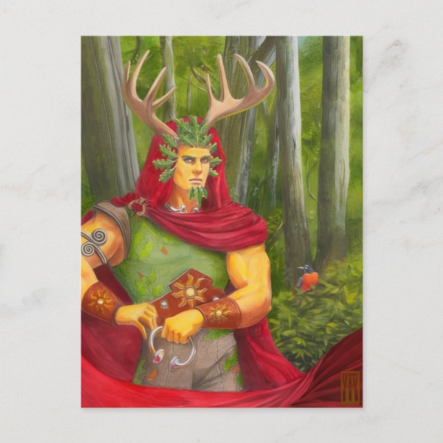 Oak King Portrait mini print Vykort (Framsida)