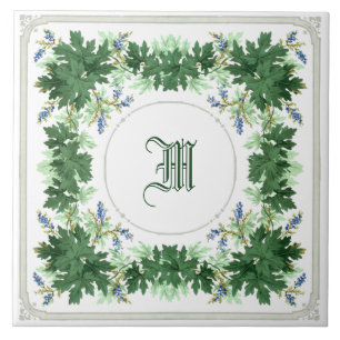 Oak Löv & Berries Wandeans Gräns Monogram Kakelplatta