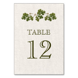 Oak Löv Burlap Struktur Bröllop Bordsnummer