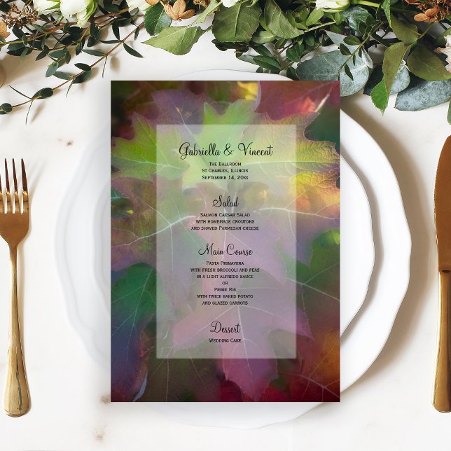 Oak Löv Hydrangea Fall Wedding Menu (Fall in Love with this natural woodsy Autumn Wedding or Shower Menu.)
