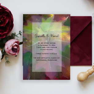 Oak Löv Hydrangea Fall Wedding Spara datumet Inbjudningar