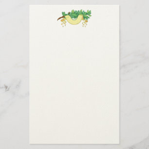 Oak löv löv och banderoll brevpapper