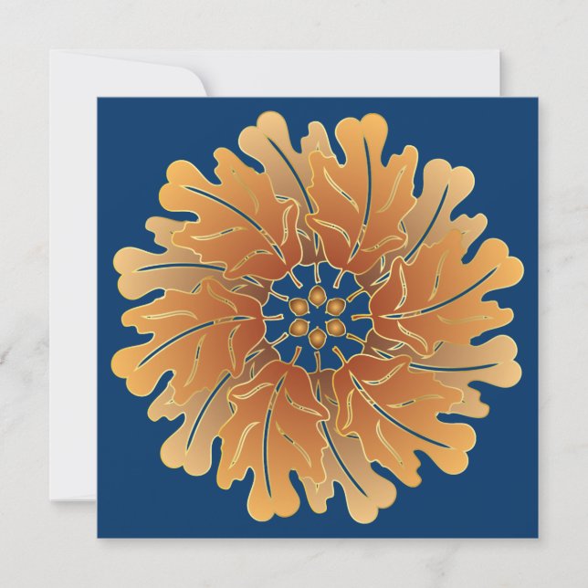 Oak Löv och Acorn Rosette Thanksgiving Inbjudningar (Framsida)