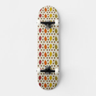 Oak löv och Acorns faller hösten Mönster Mini Skateboard Bräda 18,5 Cm