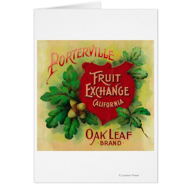Oak Löv Orange LabelPorterville, CA Hälsningskort (Framsidan)