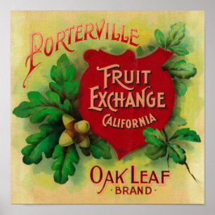 Oak Löv Orange LabelPorterville, CA Poster