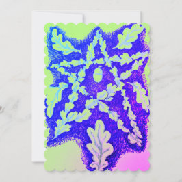 Oak Löv Pentagram Neon Colorful Julkort