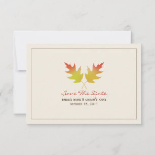 Oak Lövs Fall WedSave Save Date Spara Datumet