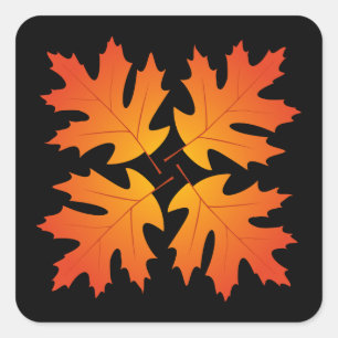 Oak Lövs Sticker Fyrkantigt Klistermärke