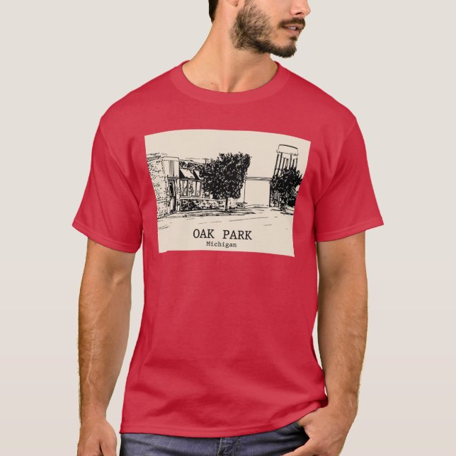 Oak Park Michigan T Shirt (Framsida)