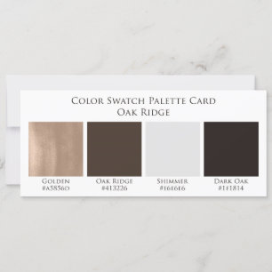 Oak Ridge Rustic Bröllop Färg Swatch Palette-kort