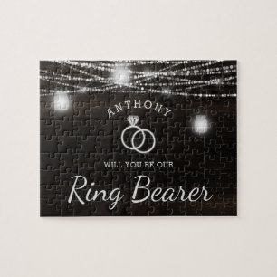 Oak Ridge Rustic Wood be vår Ring Bearer Frieri Pussel