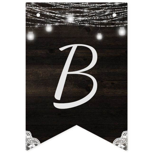 Oak Ridge Rustic Wood Bride to be Möhippa Vimplar (Tredje flaggan)