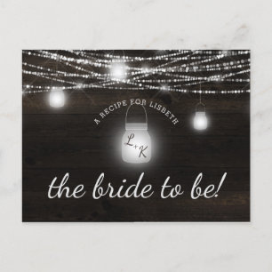 Oak Ridge Rustic Wood Bride to be Recept Card Meddelande Vykort