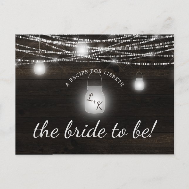 Oak Ridge Rustic Wood Bride to be Recept Card Meddelande Vykort (Framsida)