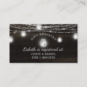Oak Ridge Rustic Wood Möhippa Gift Register Tilläggskort
