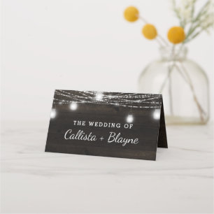 Oak Ridge Rustic Wood Reserved Seved Bröllop Placeringskort