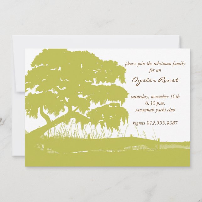 Oak som draperas med spansk Moss av Marshinbjudan Inbjudningar (Framsida)