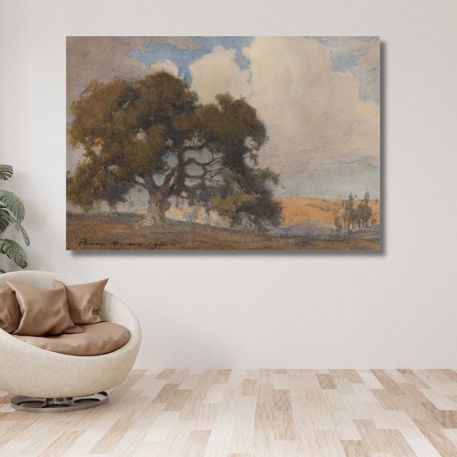 Oak Träd (1910) - Vattenskärna för Vintage Canvastryck (Skapare uppladdad)