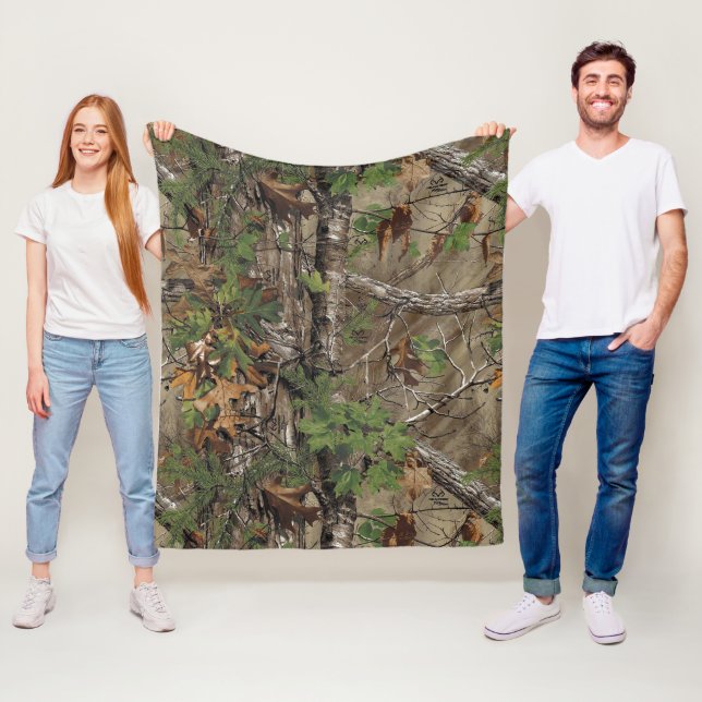Oak Träd Camouflage Mönster Lastbil Van Car Fleecefilt (På plats)