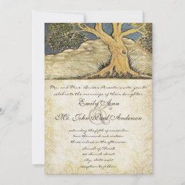 Oak Träd Distress Damask Metallic Elegance Inbjudningar