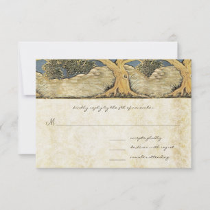 Oak Träd Distress Damask Metallic Elegance OSA Kort