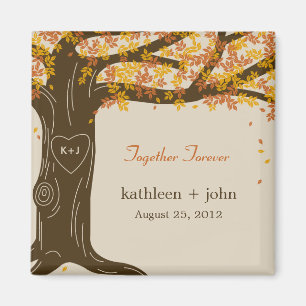 Oak Träd Fall Wedding Magnet