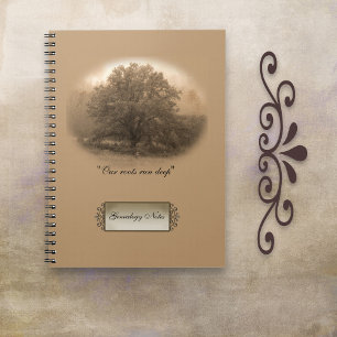 Oak Träd Genealogy Notebook Anteckningsbok Med Spiral