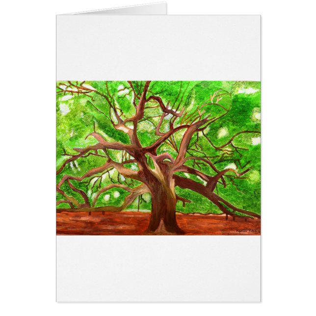 Oak Träd Hälsningskort (Framsidan)