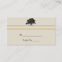 Oak Träd i Bröllop i Guld Placeringskort