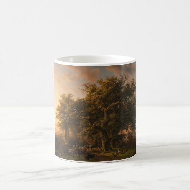 Oak Träd i ett skogslandskap (Woodland Scene) Kaffemugg (Center)