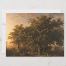 Oak Träd i ett skogslandskap (Woodland Scene) Kort