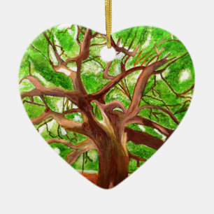 Oak Träd Julgransprydnad Keramik