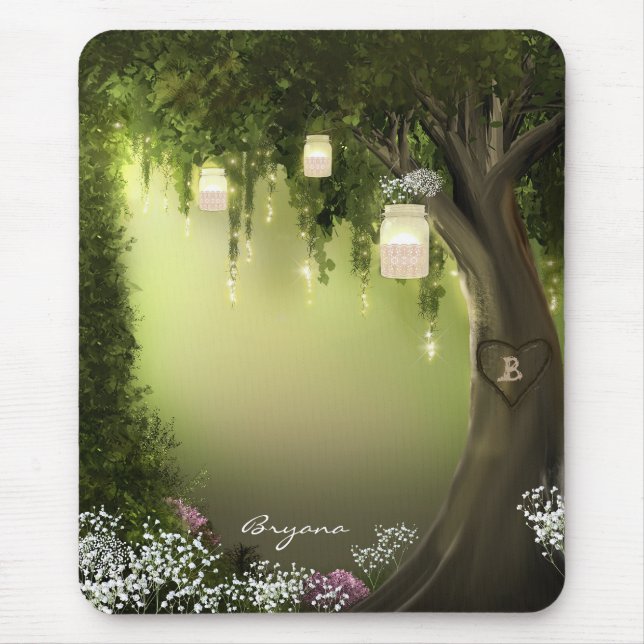 Oak Träd-köldskog (Trädgård) Mouse Pad Musmatta (Framsidan)
