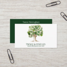 Oak Träd Logotyp Networking Affärskort