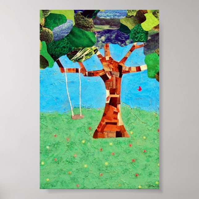 Oak Träd med Swing Poster (Framsidan)