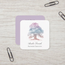 Oak Träd på Affärskortet Lilac Illustration