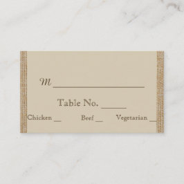 Oak Träd på Burlap Bröllop ortkort Placeringskort