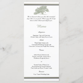 Oak Träd Plantation Bröllop Menu Meny