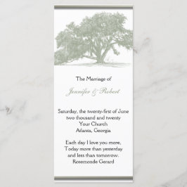 Oak Träd Plantation Bröllopsprogram Program
