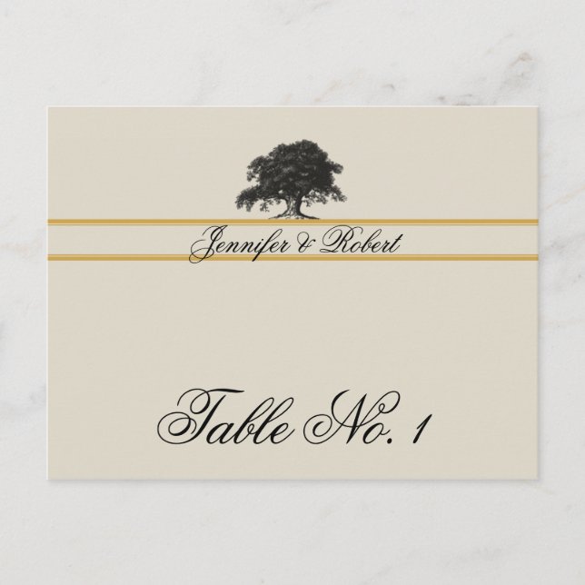 Oak Träd Plantation i Bordsnumret Guld Vykort (Framsida)