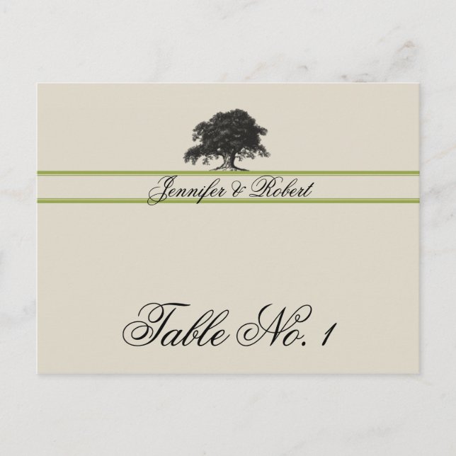 Oak Träd Plantation i Grönt Bordsnummer (Framsida)