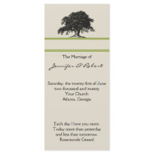 Oak Träd Plantation i Grönt Bröllopsprogram