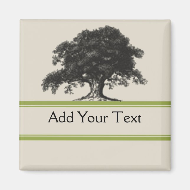 Oak Träd Plantation i Grönt Magnet (Framsidan)