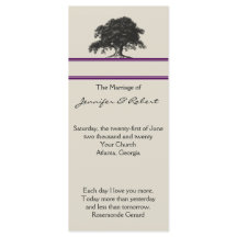 Oak Träd Plantation i Lila Bröllopsprogram