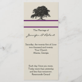Oak Träd Plantation i Lila Bröllopsprogram Program