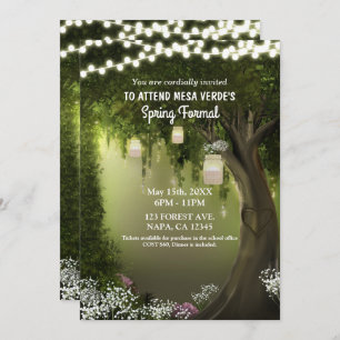 Oak Träd Rustic Enchanted Forest Vår Formal Inbjudningar