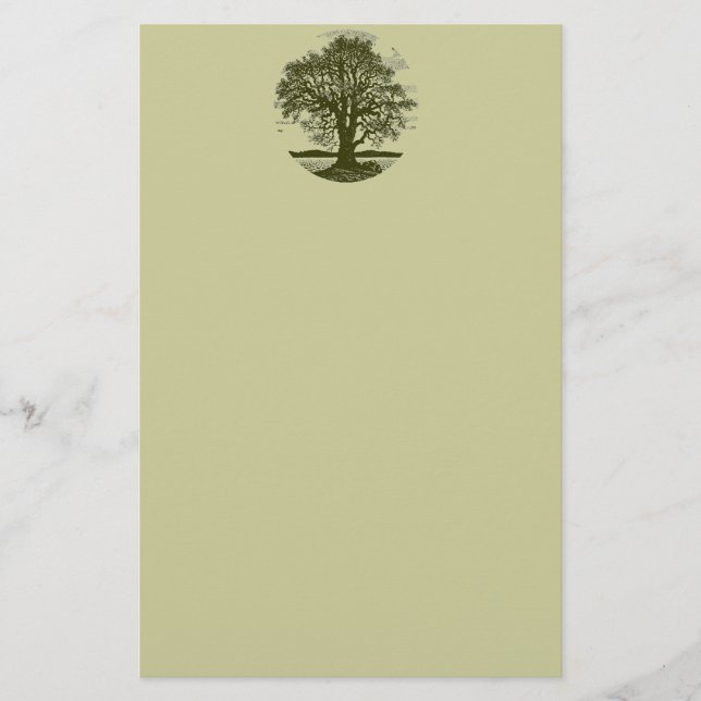 Oak Träd Stationary Brevpapper (Framsida)